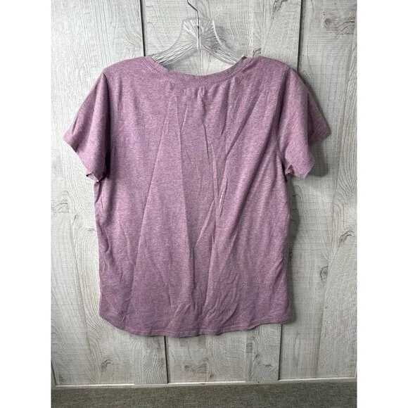 Maurices Womens Graphic Shirt L Coffee First Things Later Heathered Purple - Picture 2 of 7